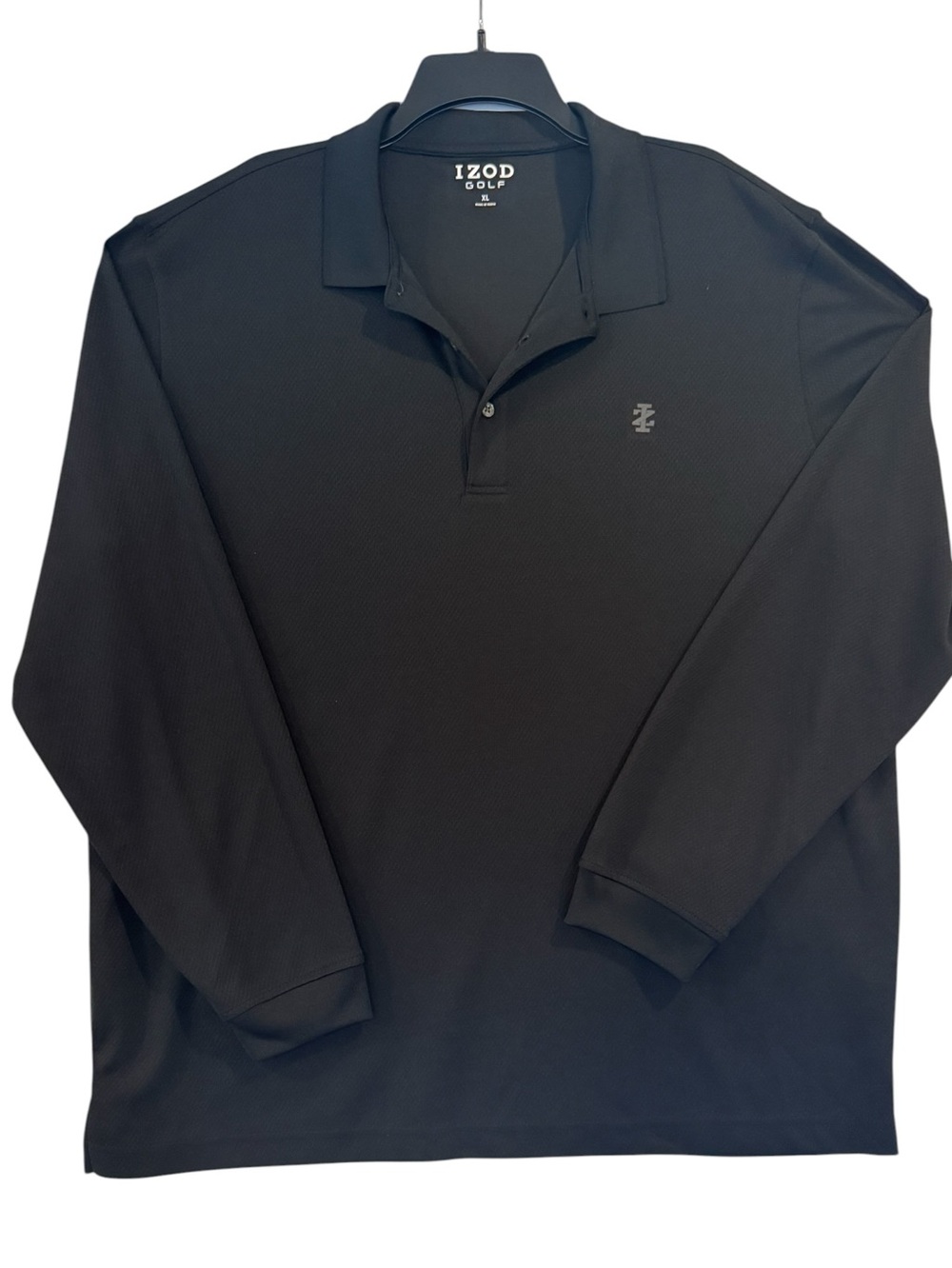 IZOD Golf Men’s Black Long-Sleeve Polo shirt XL